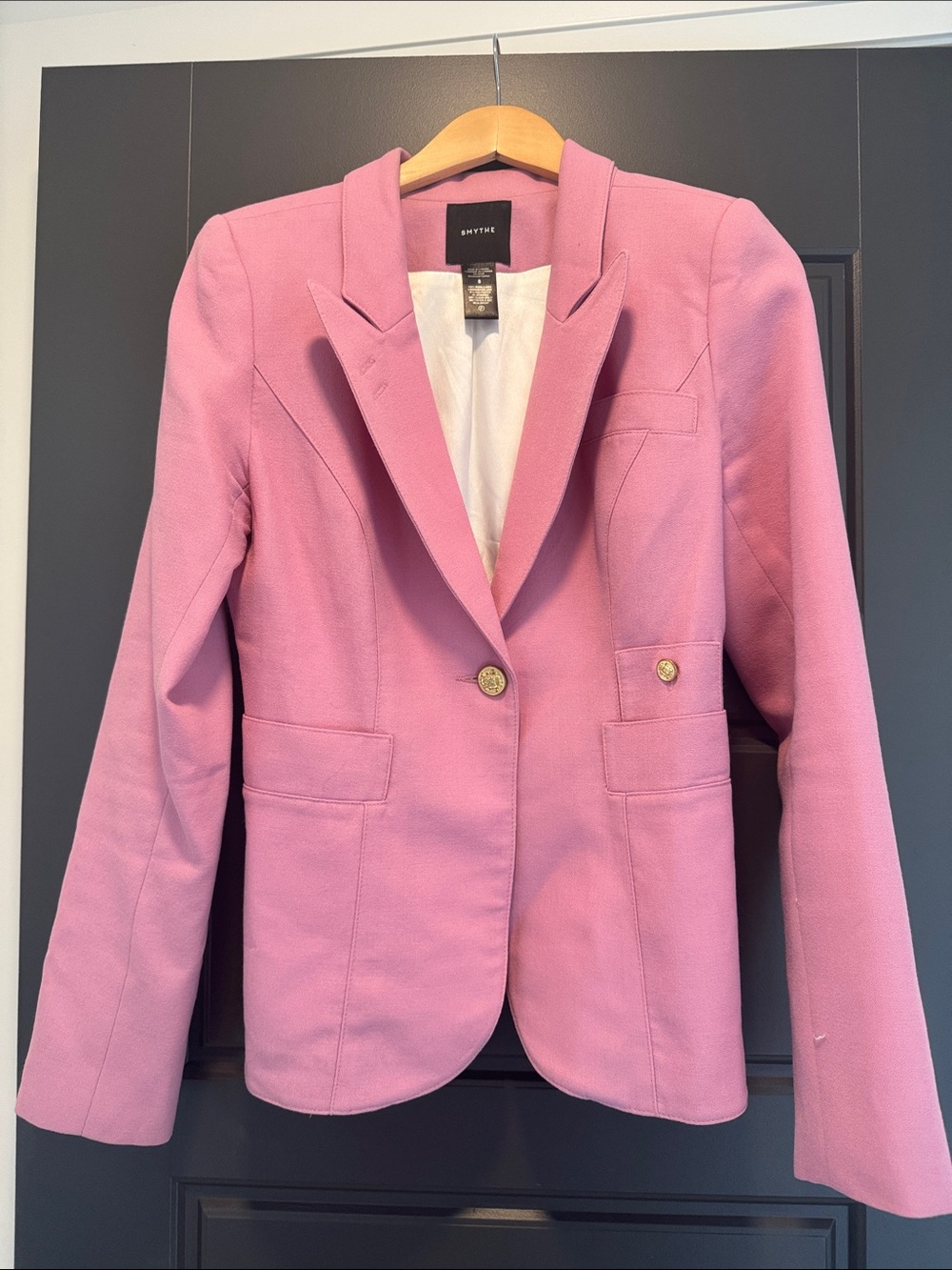 Smythe Pink Single-Button Tailored Blazer